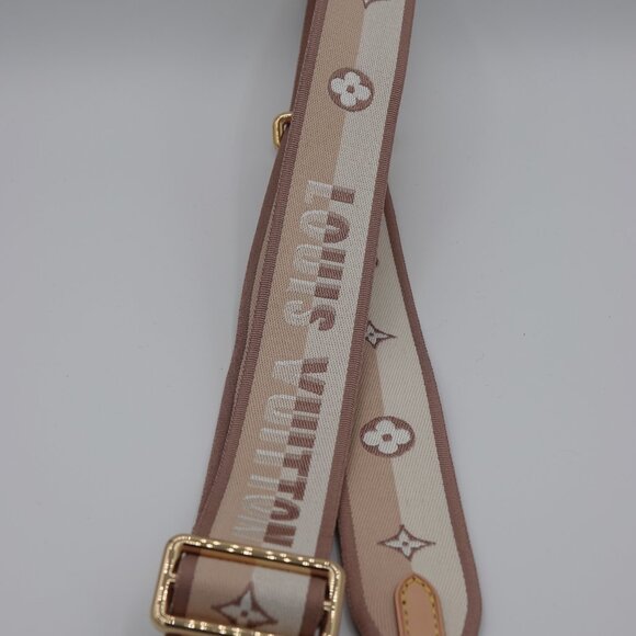 Louis Vuitton Guitar Nylon Strap Adjustable Taupe and Gold main image 7